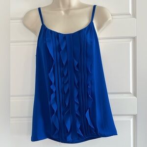 ANN TAYLOR LOFT Ruffle Sleeveless Blouse Top Size XS Feminine Chic Flirty New